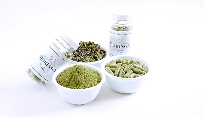 Moringa Capsules, Moringa Powder Organic. Moringa Leaf. Energy, Metabolism, Immune Support, Lactation Support & Superfood Antioxidant. 60ct. 1200mg per Serving. Grown in USA.