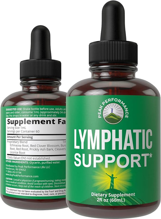 Lymphatic Drainage Drops. Sugar Free 7-in-1 Lymph Detox And Cleanse Support. Vegan Supplement with Echinacea Root, Red Clover Blossom, Burdock/Red Root, Cleavers Herb, Licorice Root, And More!