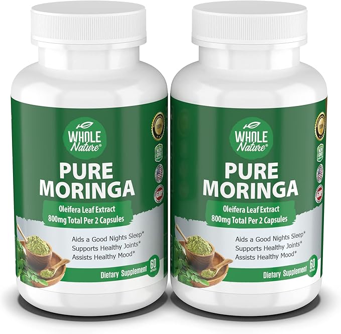 Moringa Capsules, 800mg Organic Moringa Oleifera Leaves Powder Superfood Greens Pure Moringa Pills is A Vegan, Non-GMO Energy Increase and Keep Healty Supplement (2)