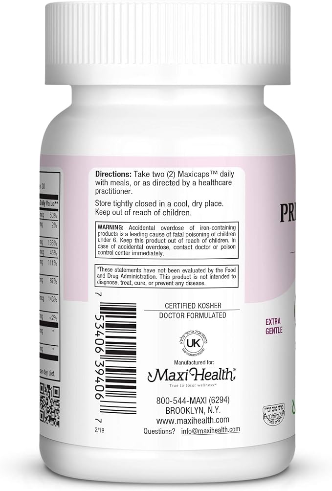 Maxi Small Prenatal Capsules with Methyl Folate 120 ct