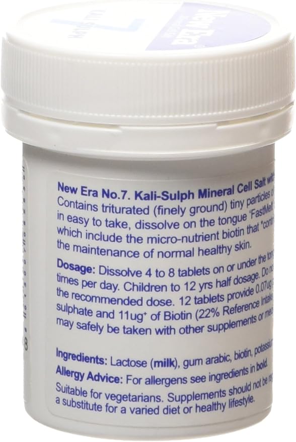 New Era No 7 Kali Sulph Mineral Cell Salt (TISSUE SALT) 240 Tablets