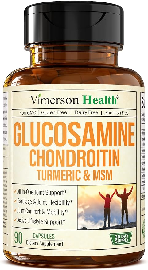 Glucosamine Chondroitin MSM Turmeric Boswellia - Joint Support Supplement. Antioxidant Properties. Helps with Inflammatory Response. Occasional Discomfort Relief for Back, Knees & Hands. 90 Capsules