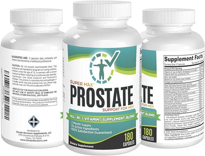 2-Month Prostate Health Support Supplement with 33 Active Ingredients - Prostate Supplements for Men - Prostate Pills - 180 Capsules