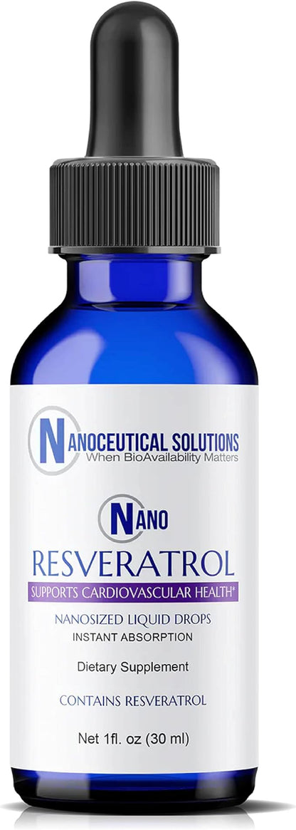 Nanoceutical Solutions Nano Liquid Resveratrol Trans Resveratrol Supplement for Brain & Heart Health | Ultra-Efficient Absorption, Up to 8 Times Higher Than Resveratrol Capsules | 30 Servings