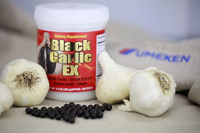 Umeken Black Garlic EX - Fermented Black Garlic Extract rich in Vitamin B1, Antioxidants, Allicin, Amino Acids. Great for Energy, Stamina, Strengthening Immune System, Natural Antibiotic.