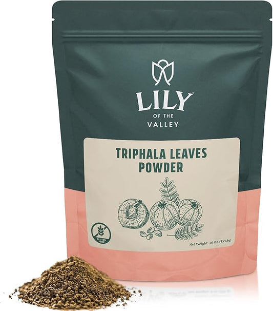 LILY OF THE VALLEY Triphala Powder - Mix of Amla, Haritaki & Bibhitaki - Sourced from India - Herbal Adaptogen Superfood - Vegan & Gluten-Free - Packed in Resealable Pouch (4oz, 113g)