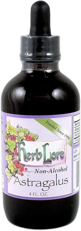 Herb Lore Astragalus Tincture - 4 fl oz - Alcohol Free - Liquid Astragalus Membranaceus Root Extract Drops for Kids and Adults - Herbal Immune System Support Supplement