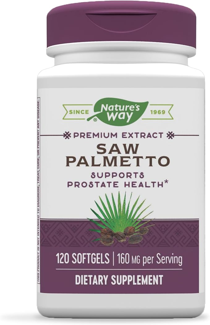 Nature's Way Premium Saw Palmetto Extract, Prostate Health Support* for Men, 160mg, 120 Softgels