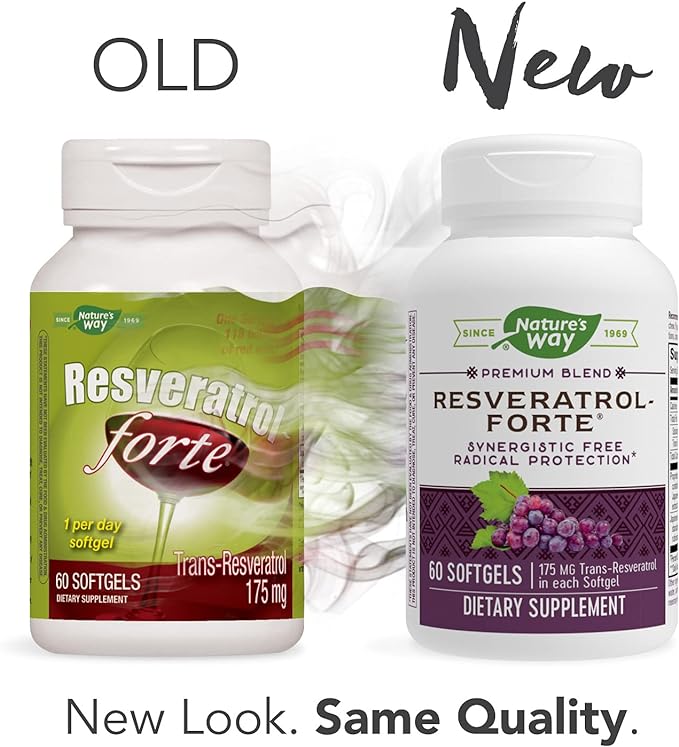 Nature's Way Resveratrol-Forte, Protects from Free Radicals*, 60 Softgels