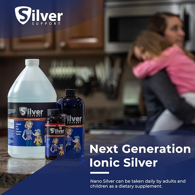 Nano Ionic Silver Technology (1 gallon) with Cutting-Edge 10 ppm - Liquid Immune Booster for Kids, Pets & Adults Enhances Wellness