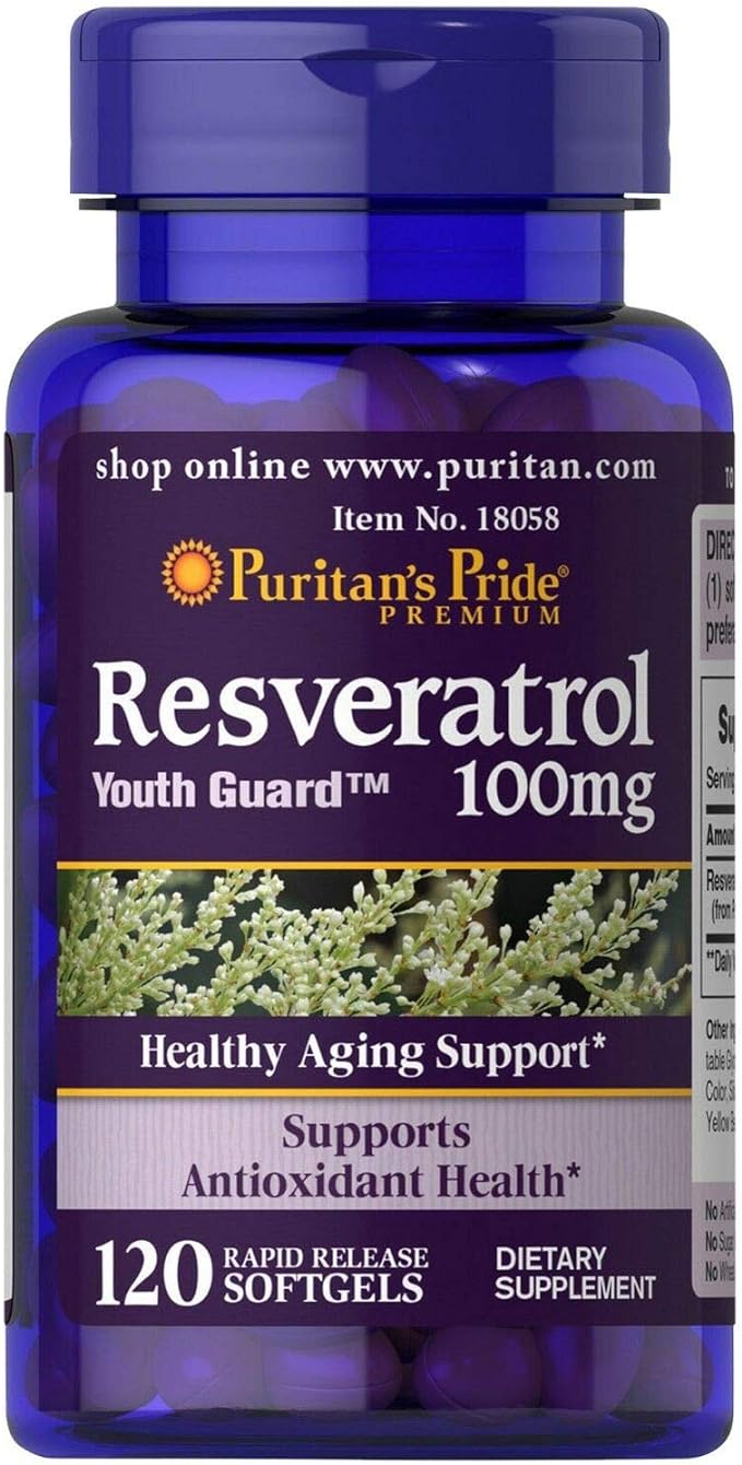 Puritan's Pride Resveratrol 100 mg / 120 Softgels