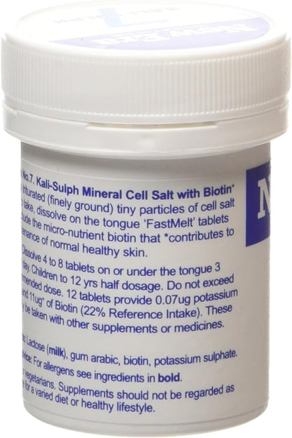 New Era No 7 Kali Sulph Mineral Cell Salt (TISSUE SALT) 240 Tablets