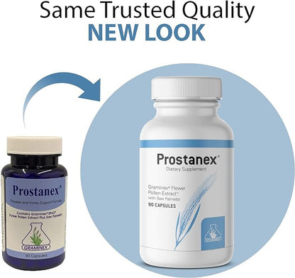 Prostanex - Prostate Health Support Supplement Flower Pollen Extract, Saw Palmetto - Support for Bladder Control & Urinary Tract Health, Rye Pollen Extract Made in USA, 90 Capsules