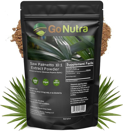 Go Nutra Saw Palmetto Extract Powder Potent 10:1 Strength | 4 oz. Saw Palmetto Supplement Saw Palmetto Powder