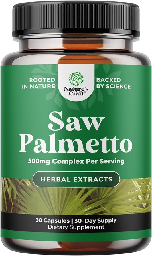 Extra Strength Saw Palmetto Extract - Advanced Saw Palmetto for Women and Men's Hair Health and Urinary Support with Plant Sterols & Flavonoids - Potent Herbal Saw Palmetto Supplement - 30 Capsules