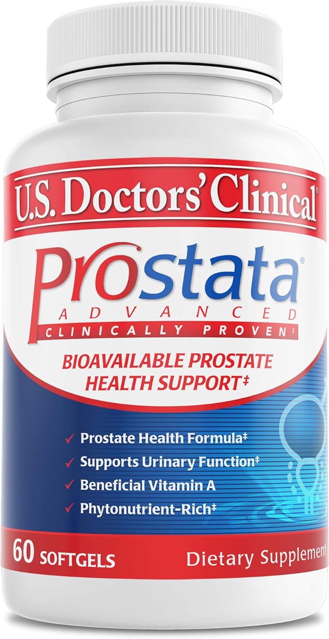 U.S. Doctors’ Clinical Prostata Advanced Bioavailable Prostate Health Support with Saw Palmetto, Lycopene, & Vitamin A for Urinary Function and Relief from Discomfort (1 Month Supply – 60 Softgels)