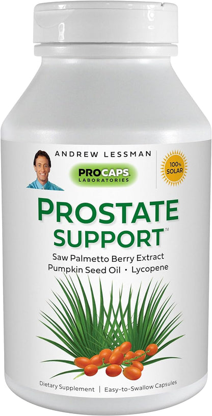 ANDREW LESSMAN Prostate Support Supplement for Men's Health, 180 Softgels, No Additives - Saw Palmetto for Men, Pumpkin Seed Oil, Lycopene & Omega-3 for Prostate Health, Urinary & Bladder Function