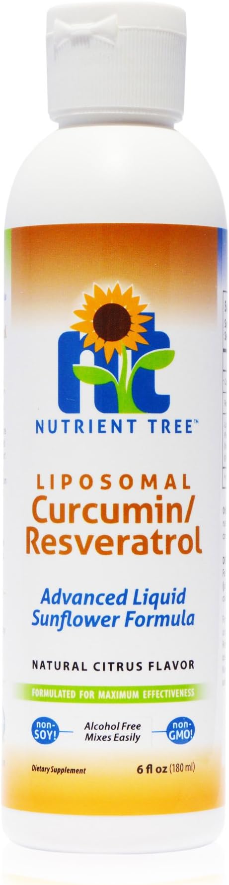 Liposomal Curcumin (Tumeric) and Resveratrol, Two Powerful antioxidants, Alcohol Free, No Soy or Gluten, Non-GMO Sunflower Oil