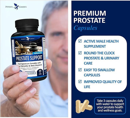 Prostate Support 33 Herbs Including Beta Sitosterol, Pygeum and Saw Palmetto for Men Prostate Health Supplements for Men, 90 Caps