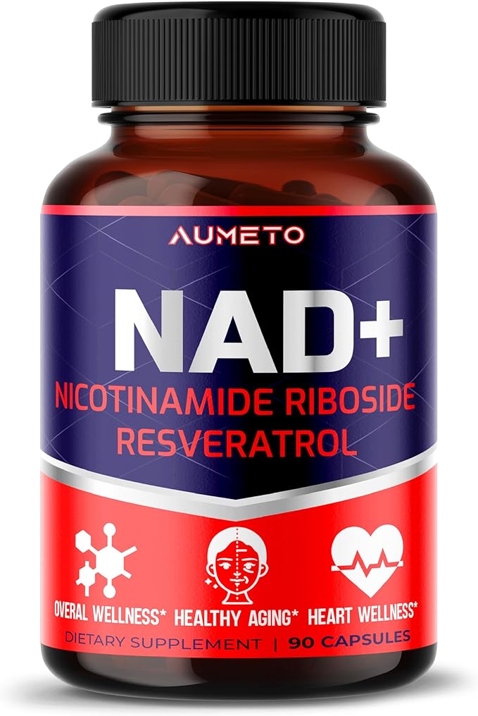 NAD+ Supplement with Nicotinamide Riboside NR, Resveratrol, Quercetin - Cellular Energy & Repair, Vitality, Healthy Aging (90 Count (Pack of 1))