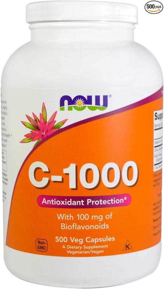 NOW Foods Vitamin C-1000, 500 Vegetarian Capsules