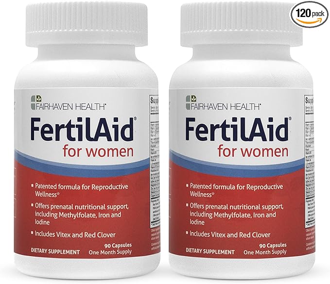 FertilAid for Women, Fertility Supplement for Women & Natural Fertility Vitamin with Vitex, Support Female Cycle Regularity & Ovulation, Comprehensive Prenatal Multivitamin with Folate, 2 Month Supply