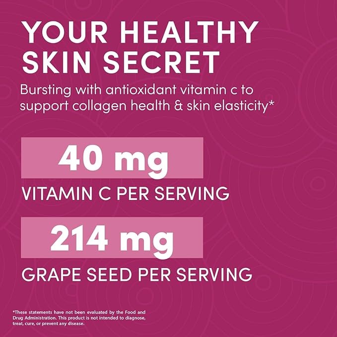 Swisse Grape Seed Extract Capsules Antioxidant Herbal Supplement | Grapeseed Polyphenols Supplement + Antioxidant Vitamin C | Promotes Skin Health & Collagen Production | 300 Tablets