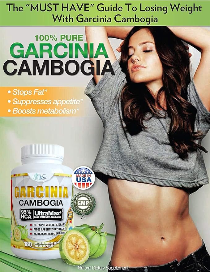 Pure Garcinia Cambogia 95% HCA - Extract Slim Maximum Strength Formula to Reduce Appetite & Lose Weight Faster Than Ever Plus Garcinia Cambogia Weight Loss E-Book (90 Count)