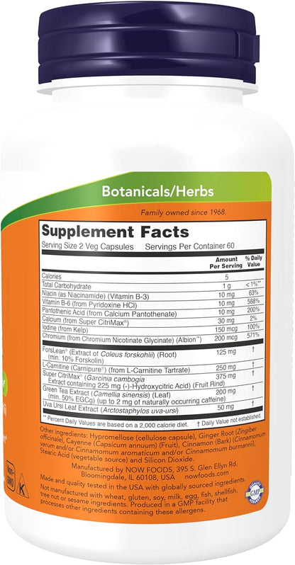 NOW Supplements, Diet Support with ForsLean® (Coleus forskohlii), 120 Veg Capsules