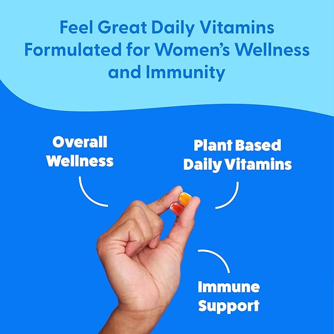 Multivitamin Gummy for Women by Feel Great Vitamin Co | Multi Chewable Gummy Supplement with Vitamin A, B-6, B-12, C, D, E, Biotin, Choline, Folic Acid, Zinc & More