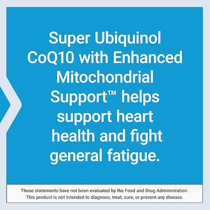 Life Extension Super Ubiquinol CoQ10 with Enhanced Mitochondrial Support, heart health supplement, maximum absorption, 50 mg, non-GMO, gluten-free, 100 softgels