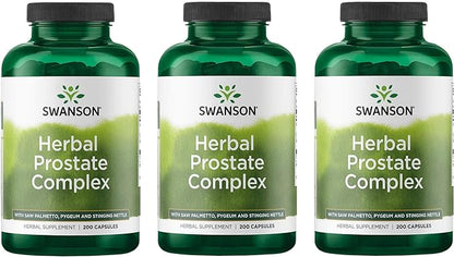 Swanson Herbal Prostate Complex - Men's Supplement - Features Pygeum, Saw Palmetto '&' Stinging Nettle - (200 Capsules) 3 Pack