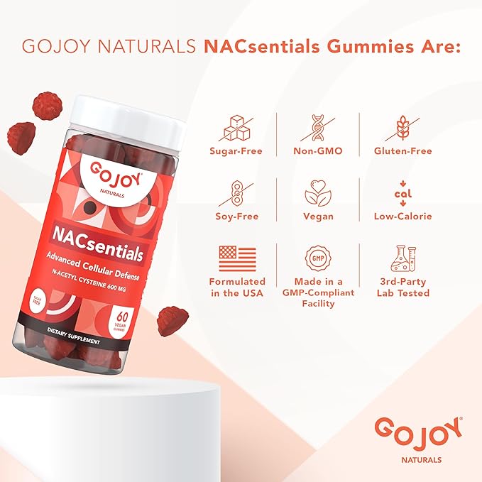 7-in-1 Vegan NAC 600mg Gummies - Sugar Free N Acetyl Cysteine 600mg NAC Supplement - Powerful Antioxidant Supplement with Vitamin C, ALA, Resveratrol & More - Immune Support Gummies