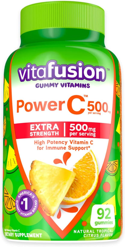 Vitafusion Vitamin D3 Gummy 120 Count and Power C Gummy Vitamins 92 Count Bundle