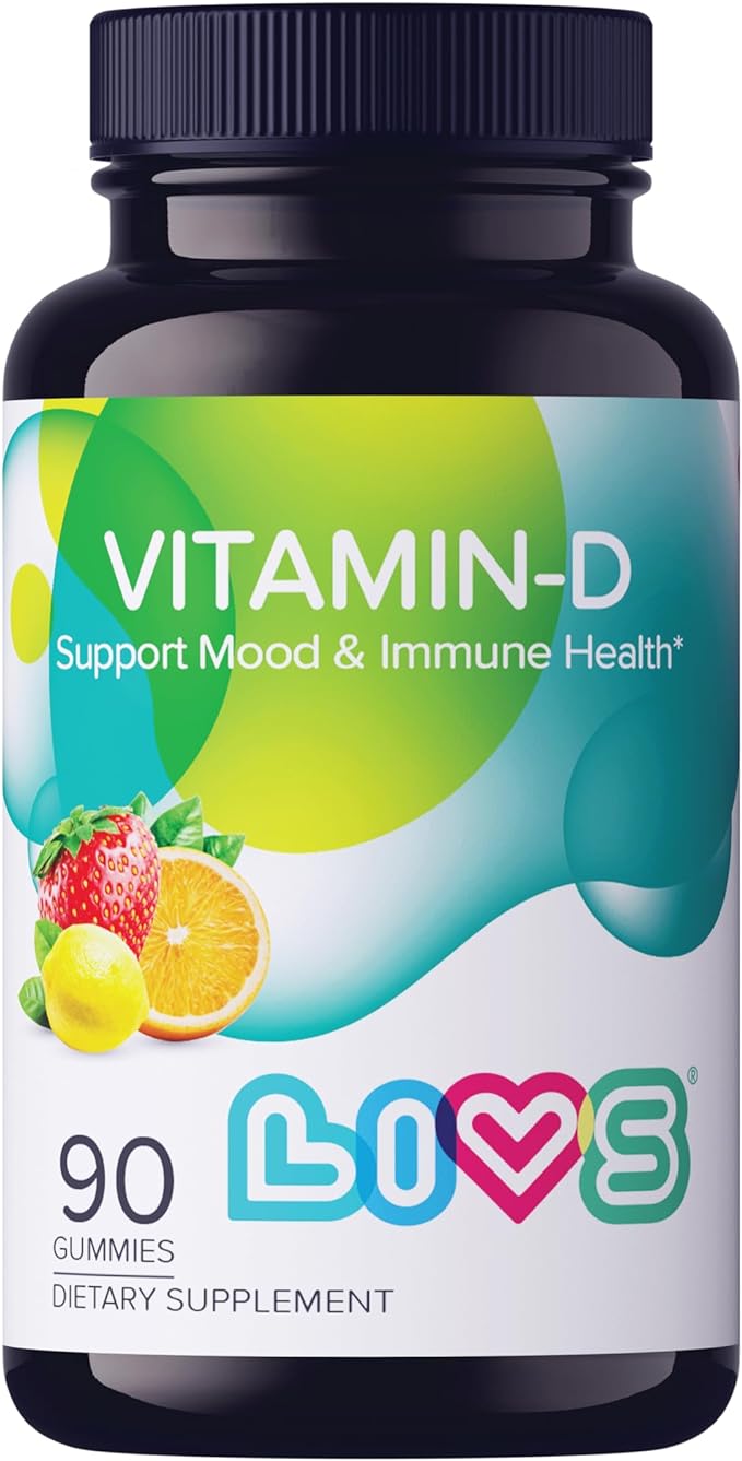 Vitamin D - Vitamin D Gummies for Women and Adults, Vitamin D3 2,000 IU Supplement, No Artificial Flavors, Orange, Lemon & Strawberry Flavor, 90 Count