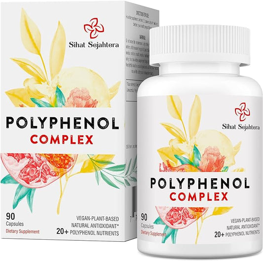 67,500 MG Polyphenols Supplement - Powerful Antioxidants & Polyphenol for Age Defense, Polyphenol Superfood, Quercetin, Resveratrol, Green Tea, Plant-Based & Energy, Immune Support, 90 Capsules