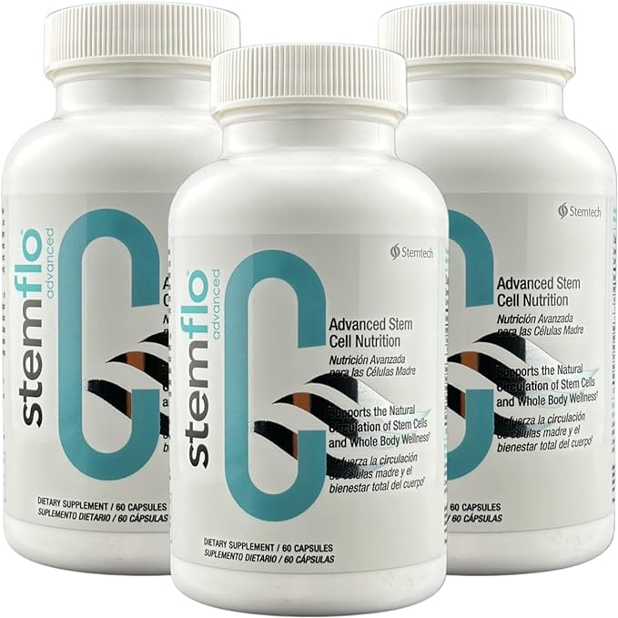 Revitalize Your System with StemFlo® Advanced Formula 3 Pack - Trans-Resveratrol, Curcumin, and Super Antioxidants for Health, Longevity, and Vitality