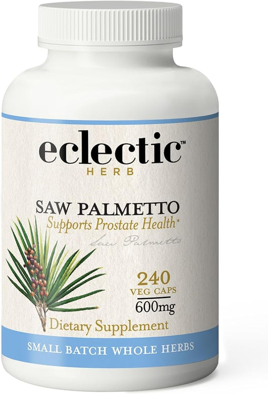 Eclectic Institute Fresh Freeze-Dried Saw Palmetto - 600 mg - 240 Vegetarian Capsules