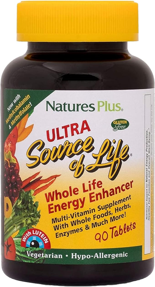 Natures Plus Ultra Source of Life Multivitamin - 90 Tablets - Supports Immune Health, Energy & Overall Well-Being - with Lutein & Vitamin D3 - Vegetarian & Gluten Free - 30 Servings