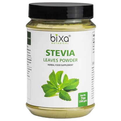 Stevia Leaf Powder (Stevia Rebaudiana) - Unprocessed Stevia Sugar ǀ Natural Alternative to Processed Sugar ǀ (7 Oz / 200g) By Bixa Botanical