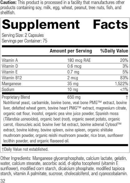 Standard Process Ligaplex II - Joint & Bone Support Supplement - Manganese Supplement with Vitamin B12, Vitamin A & Vitamin D - Skeletal System & Joint Support Supplement - 150 Capsules