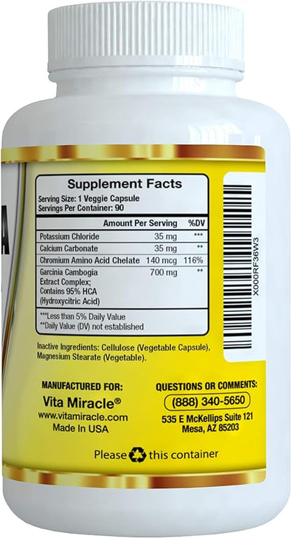 Pure Garcinia Cambogia 95% HCA - Extract Slim Maximum Strength Formula to Reduce Appetite & Lose Weight Faster Than Ever Plus Garcinia Cambogia Weight Loss E-Book (90 Count)