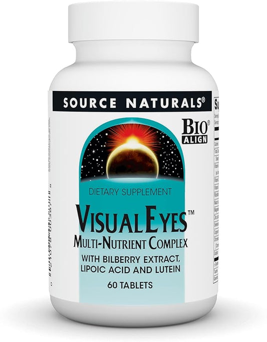 Source Naturals Visual Eyes Dietary Supplement - Multi-Nutrient Complex with Bilberry Extract, Lipoic Acid and Lutein - 60 Tablets