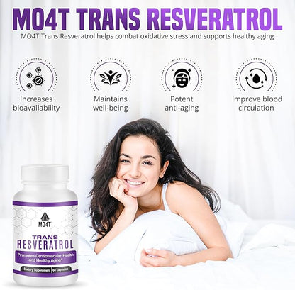 Trans Resveratrol Antioxidant- Helps Combat oxidative Stress- Promotes Healthy Aging - 60 Capsules