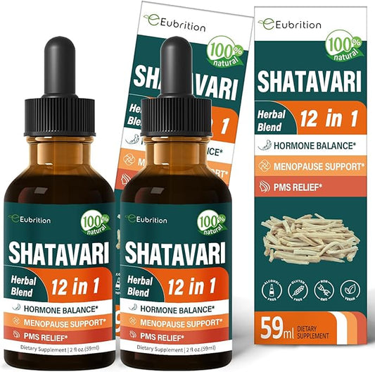 Shatavari Extract Hormone Harmony Drops for Women Estrogen Balance, Red Clover, Dong Quai & Black Cohosh Supplement for Menopause Relief, PMS Support w/Wild Yam, Vitex Berry. 4 oz