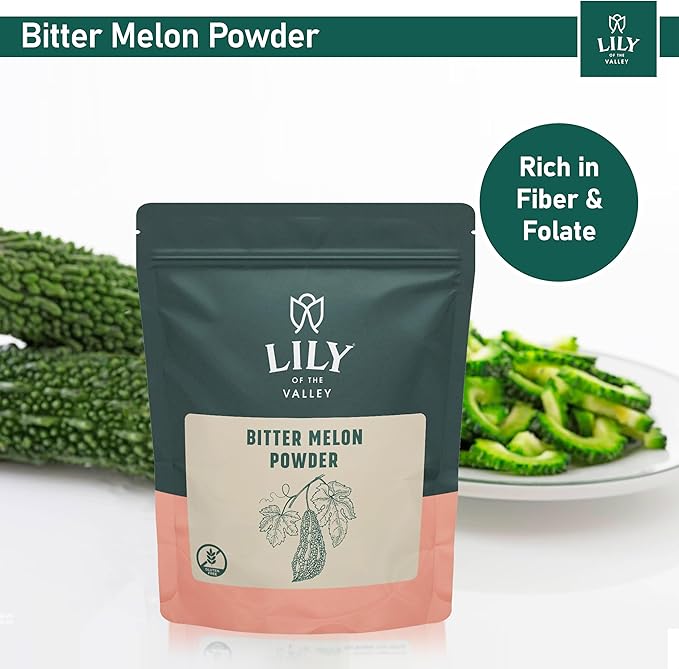 Lily of the Valley Bitter Melon Powder (Karela Powder) - Ideal for Smoothies & Shakes - Momordica Charantia - Healthy Lifestyle - Vegan & Gluten-Free - Packed in Resealable Pouch (16oz, 453g)