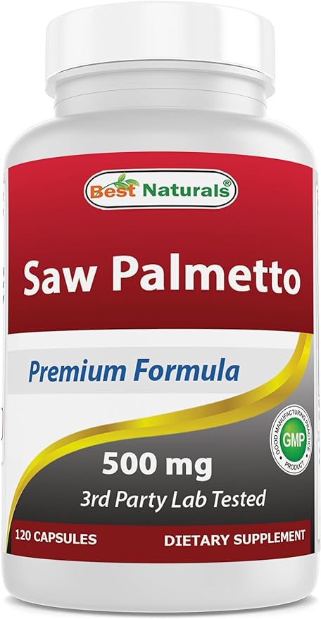 Best Naturals Saw Palmetto 10:1 Extract Prostate Supplements for Men - 120 Capsules - Made with Pygeum Bark 4:1 Extract & Pumpkin Seed Powder