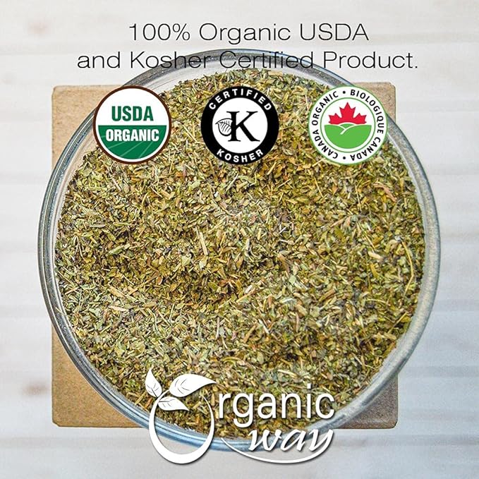 Organic Way Stevia Leaf Cut & Sifted (Stevia Rebaudiana) - Kosher & USDA Certified | Non-GMO & Gluten Free | Tested for Heavy Metal and Purity | Natural Sweetener | 100% Raw from India (1/2LBS / 8Oz)