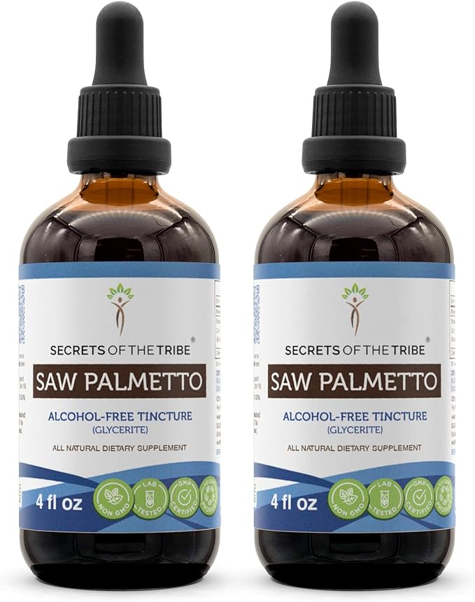 Saw Palmetto Tincture Alcohol-Free Liquid Extract, Saw Palmetto (Serenoa Repens) Dried Berry (2x4 FL OZ)