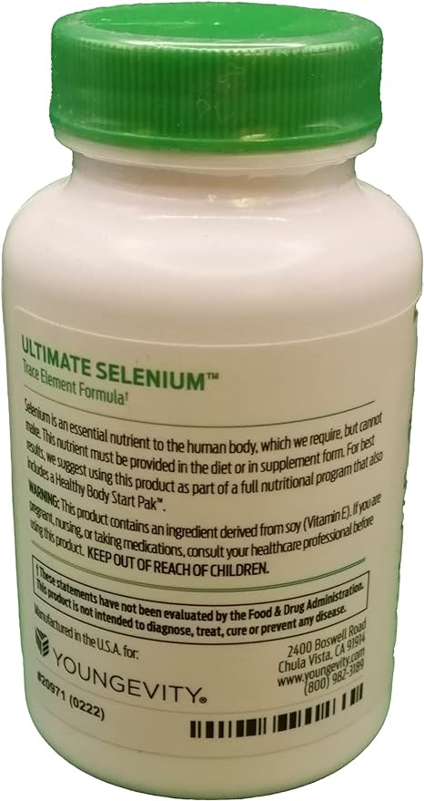 Youngevity Ultimate Selenium + Cofactors - Essential Mineral Supplement for Immune Support, Antioxidant Defense, Thyroid Function, and Cellular Health (I-selenomethionine) - (90 Capsules)